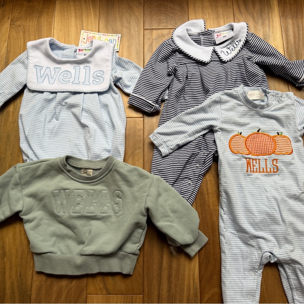 Lot of 4 Wells embroidered outfits